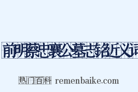 前明蔡忠襄公墓志铭近义词是什么意思的图片